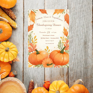 Rustic Boho Cozy Autumn Thanksgiving Invitation