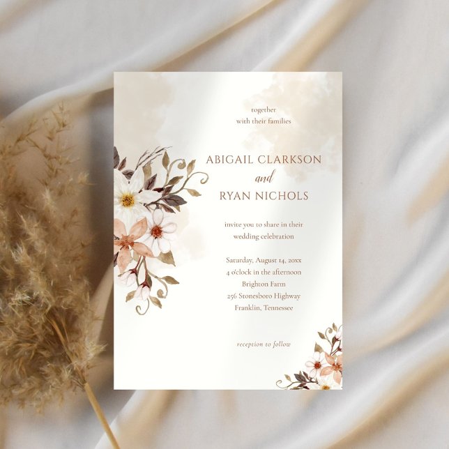 Rustic Boho Daisy Wedding Invitation (Creator Uploaded)