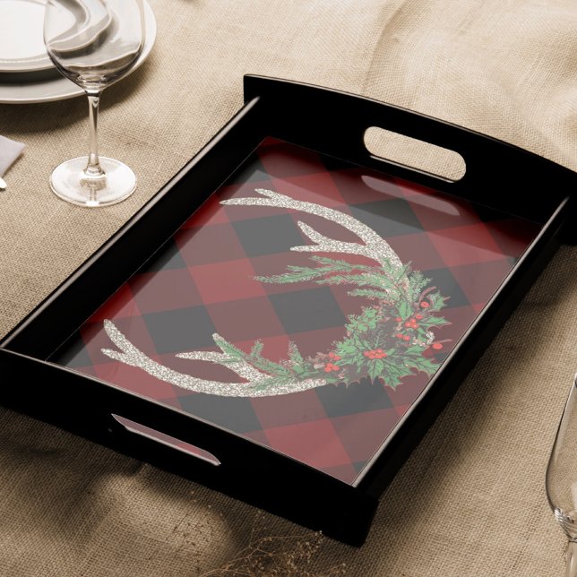 Rustic Boho Deer Antlers | Christmas Plaid Floral Tissue Paper (Creator Uploaded)