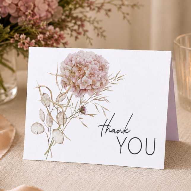 Rustic Boho Delicate Fall Wildflower Wedding Thank You Card (Creator Uploaded)