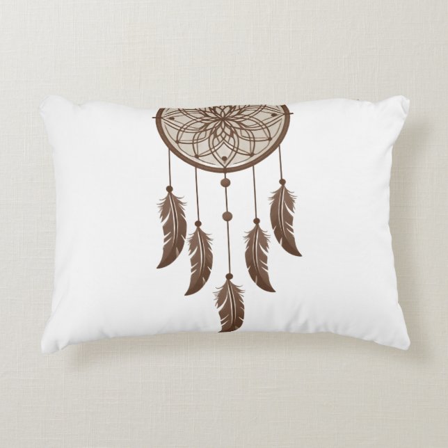 Rustic Boho Dreamcatcher Square Pillow (Front)