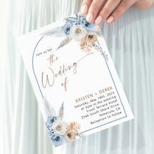 Rustic Boho Dusty Blue Floral Arch Wedding