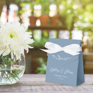 Rustic Boho Dusty Blue Wildflower Wedding Favour Box