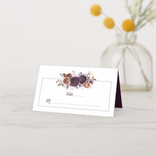 Rustic Boho Eggplant Purple Butter Rum Place Cards