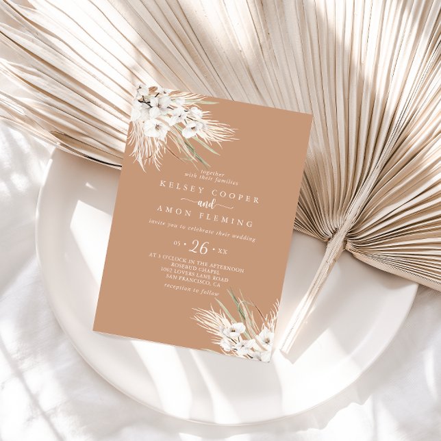 Rustic Boho Elegant Floral Casual Wedding  Invitation (Creator Uploaded)