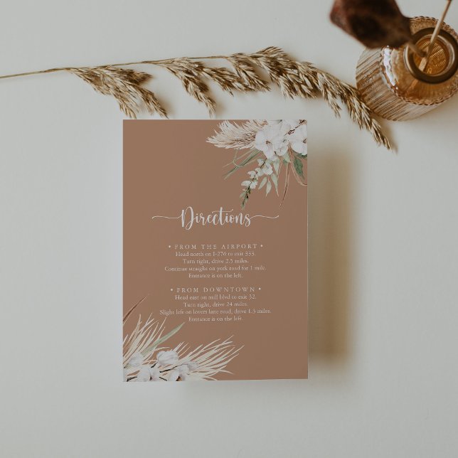 Rustic Boho Elegant Floral Wedding Directions   Enclosure Card (Creator Uploaded)