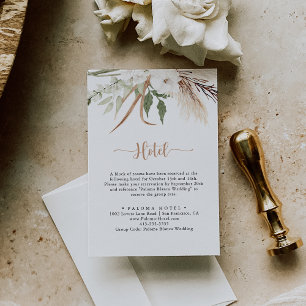 Rustic Boho Elegant Floral Wedding Hotel Enclosure Card
