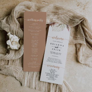Rustic Boho Elegant Floral Wedding Program Programme