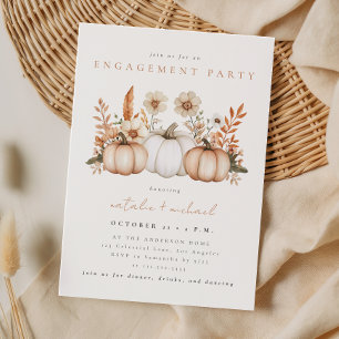 Rustic Boho Fall Pumpkin Engagement Party Invitation