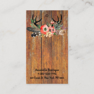 Rustic Boho Feather Floral Antlers Clothing Tags