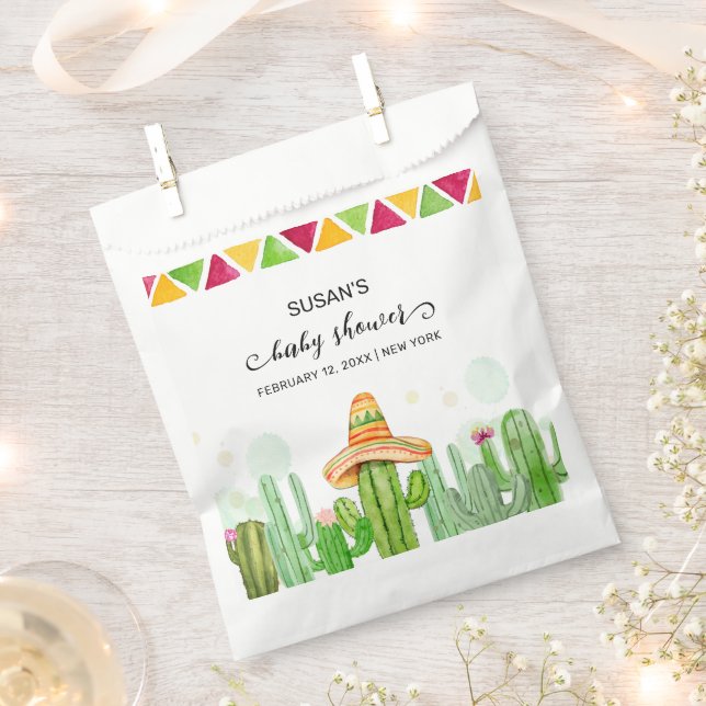 Rustic Boho Fiesta Cactus Taco 'Bout A Baby Shower Favour Bags (Clipped)