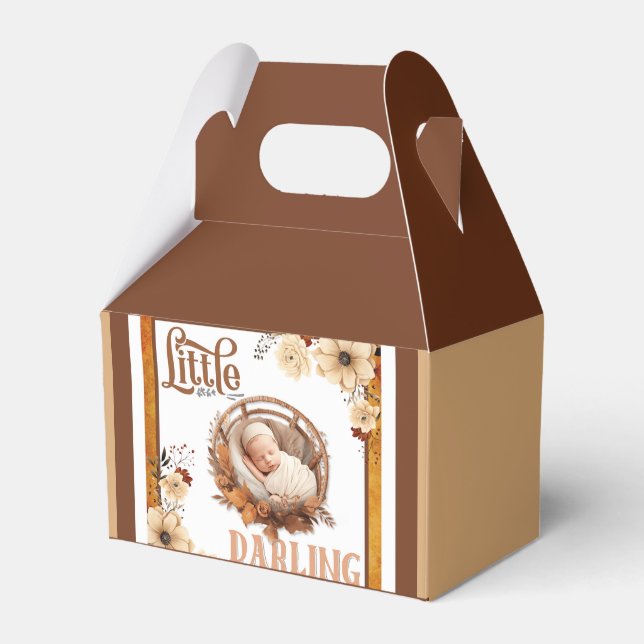 Rustic Boho Floral Baby Shower   Favour Box (Front Side)