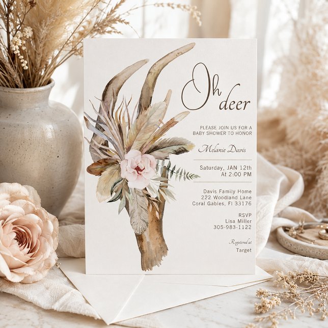 Rustic Boho Floral Baby Shower Invitation (Rustic Boho Baby Shower Invitation

)