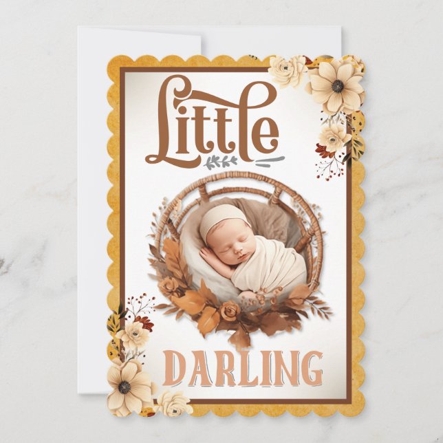Rustic Boho Floral Baby Shower  Invitations (Front)