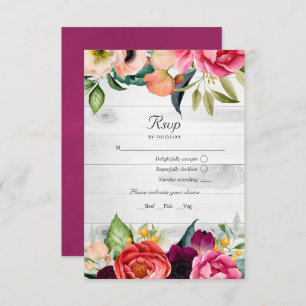 Rustic Boho Floral Bohemian QR Code RSVP Wedding