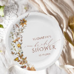 Rustic Boho Floral Bridal Shower  Paper Plate<br><div class="desc">Rustic Boho Floral Bridal Shower Paper Plates. Matching items available.</div>