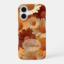 Rustic Boho Floral Daisy Pattern Custom Name Case
