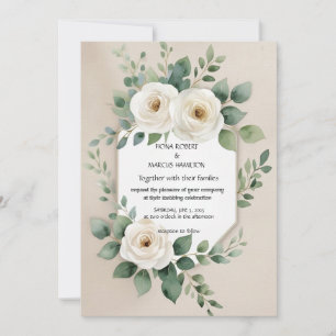 Rustic Boho Floral Elegant Wedding Invitation
