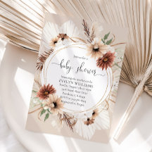 Rustic Boho Floral Frame Baby Shower