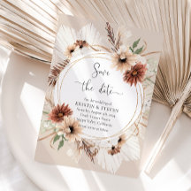 Rustic Boho Floral Frame Save The Date