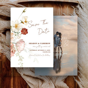 Rustic Boho Floral Garden Wedding Save The Date