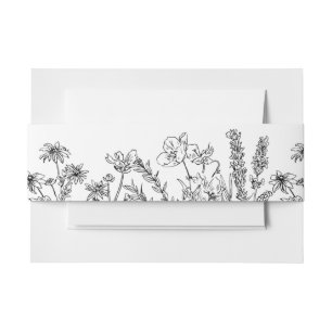 Rustic Boho Floral Garden Wildflower Wedding Invitation Belly Band