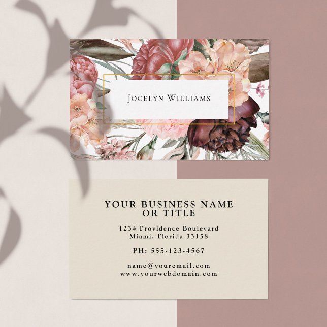 Rustic Boho Floral Watercolor Wildflowers Business Card (Creator Uploaded)