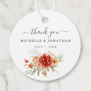 Rustic Boho Floral Wedding Favours Favour Tags
