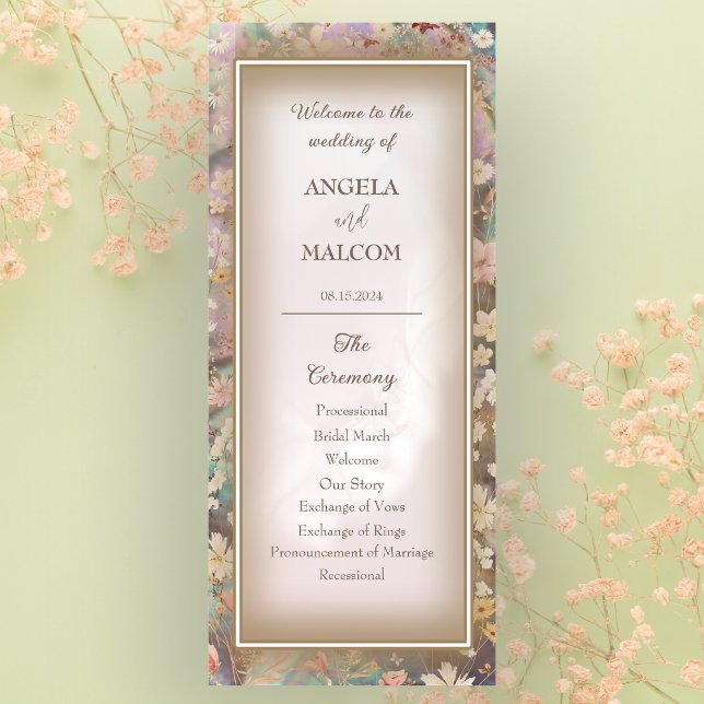 Rustic Boho Floral Wedding Flat Program Programme (Creator Uploaded)