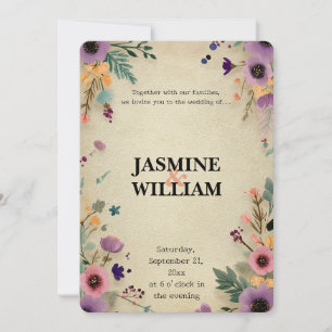 🎨 Rustic Boho Floral Wedding Invitation 💌🌿