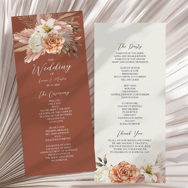 Rustic Boho Floral Wedding Programme (Creator Uploaded)