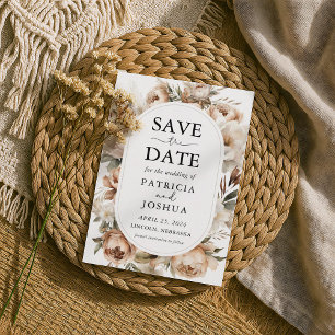 Rustic Boho Floral Wedding Save The Date Card