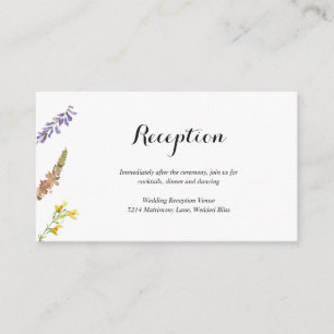 Rustic Boho Floral Wildflower Reception Wedding Enclosure Card