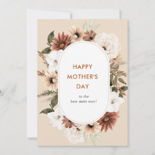 Rustic boho flowers happy mother's day photo card