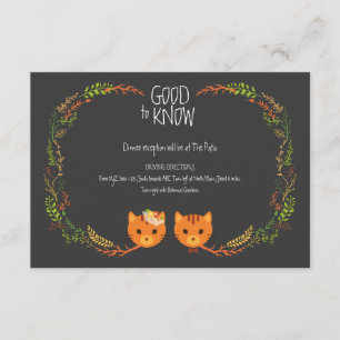 Rustic Boho Forest Cats Wedding Invitation