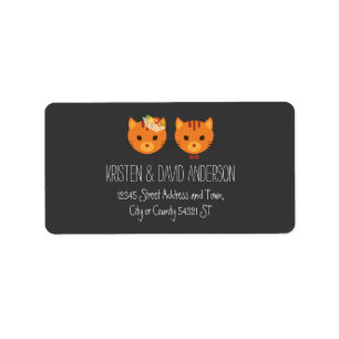 Rustic Boho Forest Cats Wedding Invitation Label