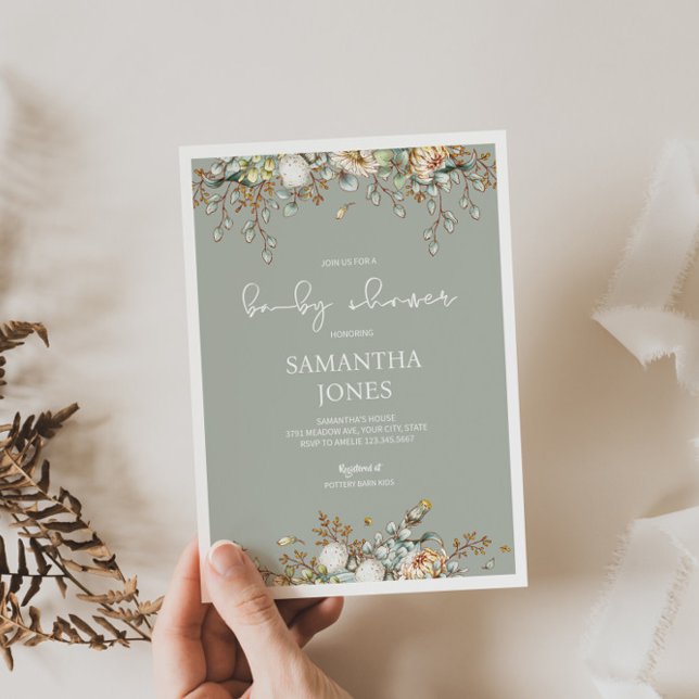 Rustic Boho Gender Neutral Baby Shower Invitation (Creator Uploaded)