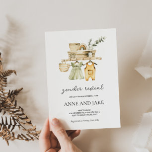 Rustic Boho Gender Reveal Invitation