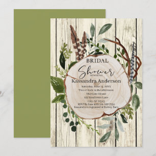 Rustic Boho Greenery Bridal Shower Invitation
