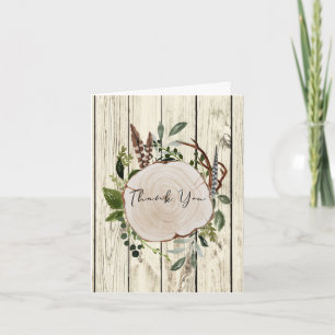Rustic Boho Greenery Thank You Card
