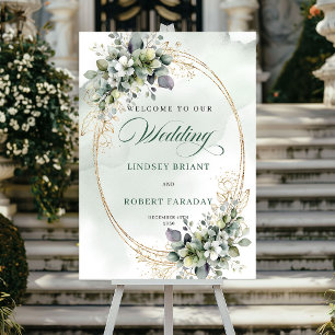Rustic Boho Greenery Wedding Welcome Poster
