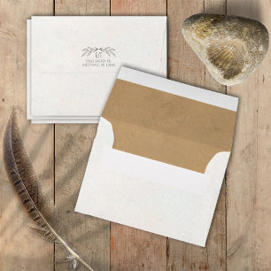 Rustic Boho Ivory Kraft Paper Wedding ID1109 Envelope