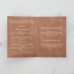 Rustic Boho Jewish Wedding Program Programme