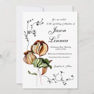Rustic Boho Linear Vintage Minimalism Invitation