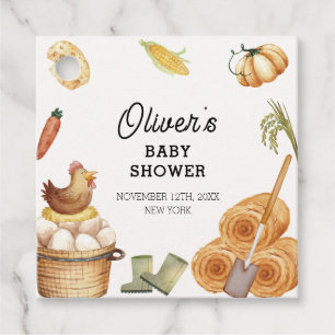 Rustic Boho Locally Grown Farm Chicken Baby Shower Favour Tags
