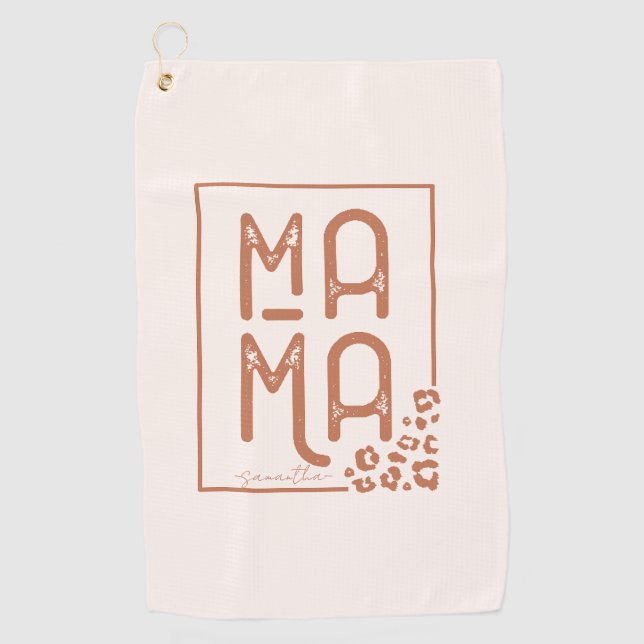 Rustic Boho Mama Golf Towel (Front)