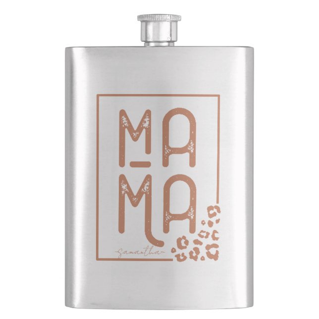 Rustic Boho Mama Hip Flask (Front)
