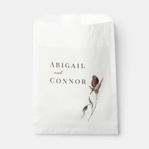 Rustic Boho Marsala Cream Floral Favour Bags
