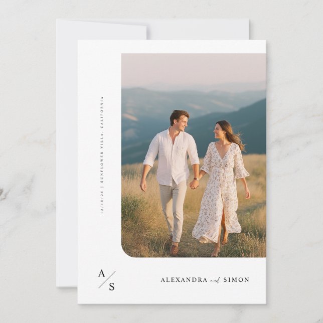 Rustic Boho Minimalist Wedding Invitation (Front)