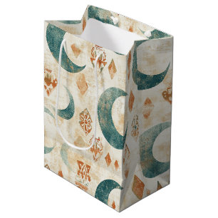 Rustic Boho Moon Floral Earthy Botanical Medium Gift Bag